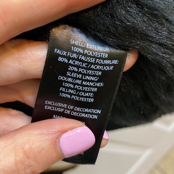 Obey Faux Fur Jacket Full Zipper BLACK Propaganda Women’s Size Medium - Picture 10 of 10